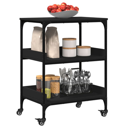 Kitchen Trolley Black 60x41x80.5 cm Engineered Wood