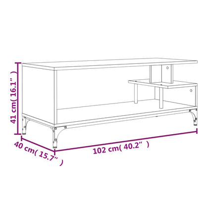 TV Cabinet Black 102x40x41 cm Engineered Wood and Powder-coated Steel