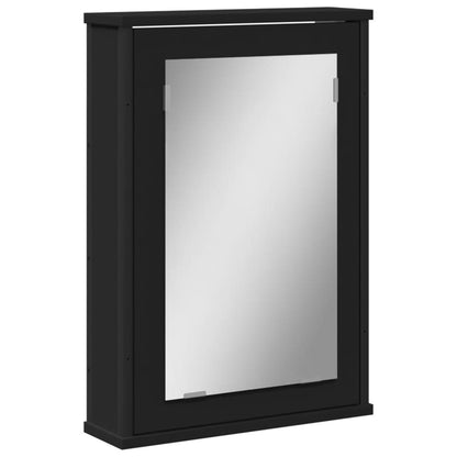 Bathroom Mirror Cabinet Black 42x12x60 cm Engineered Wood