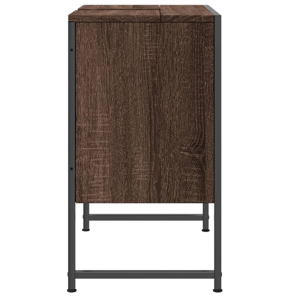 Bathroom Sink Cabinet Brown Oak 60x33x60 cm Engineered Wood