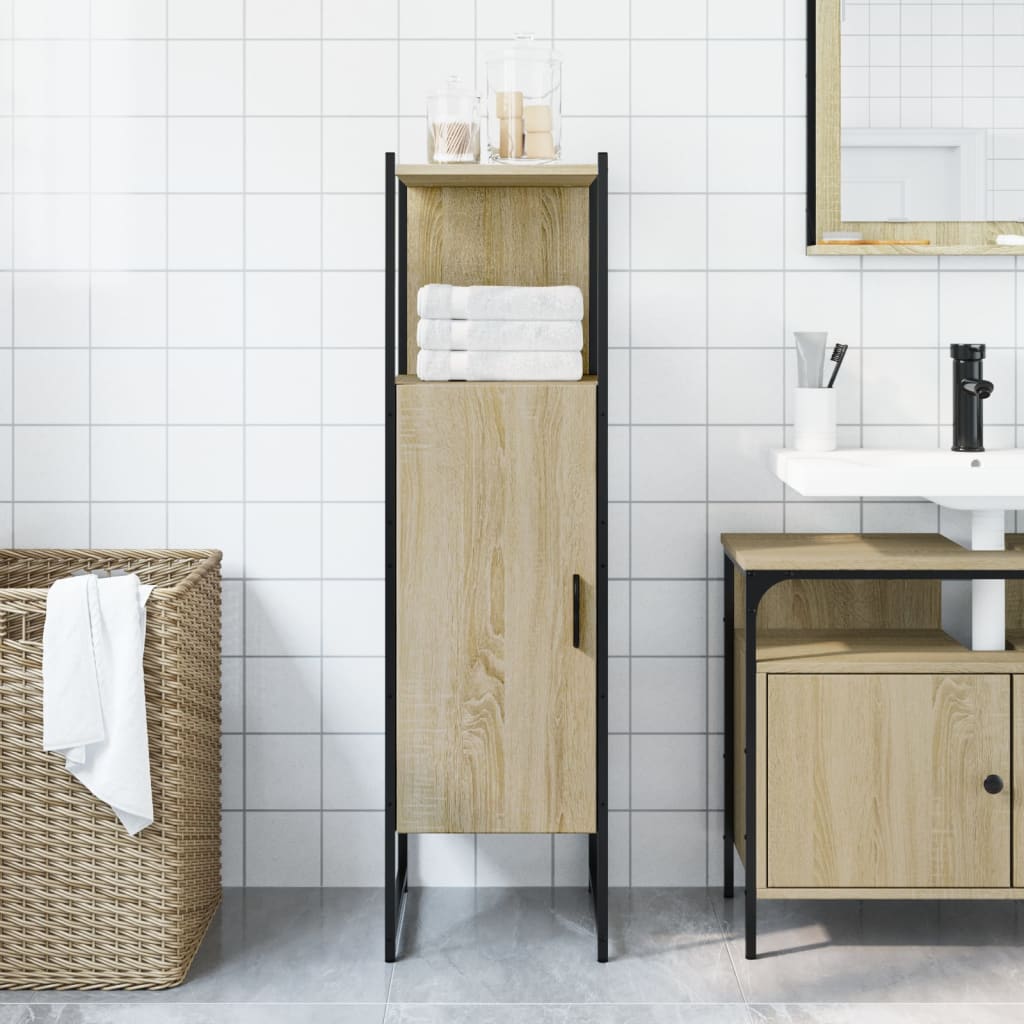 Bathroom Cabinet Sonoma Oak 33x33x120.5 cm Engineered Wood