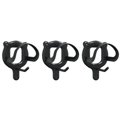 Bridle Racks 3 pcs Wall Mounted Black Iron