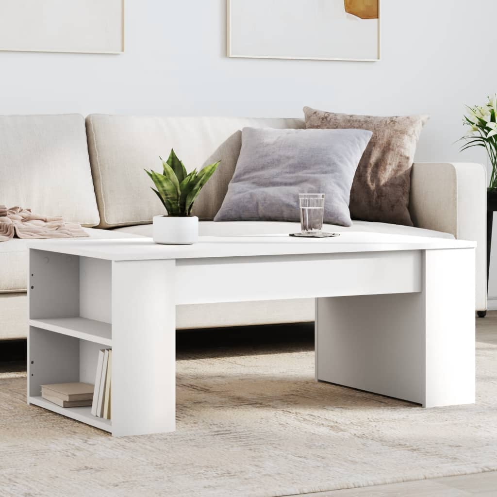 Coffee Table White 102x55x42 cm Engineered Wood