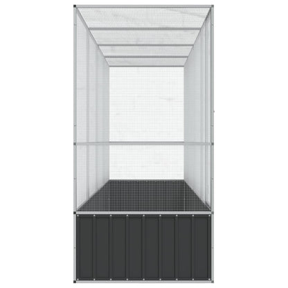 Aviary with Extension Silver 418.5x107x212 cm Steel