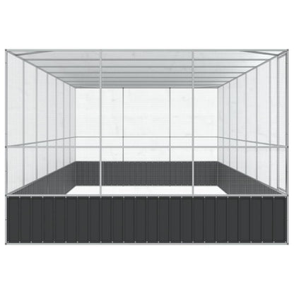 Aviary with Extension Silver 725x307x212 cm Steel