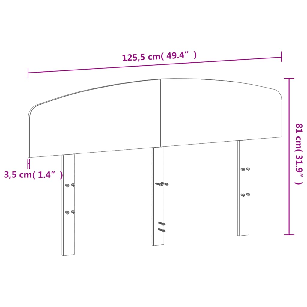 Headboard White 120 cm Solid Wood Pine