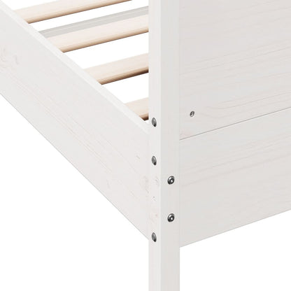 Bed Frame with Headboard White 90x190 cm Single Solid Wood Pine