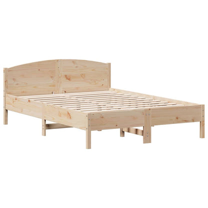 Bed Frame with Headboard 140x200 cm Solid Wood Pine