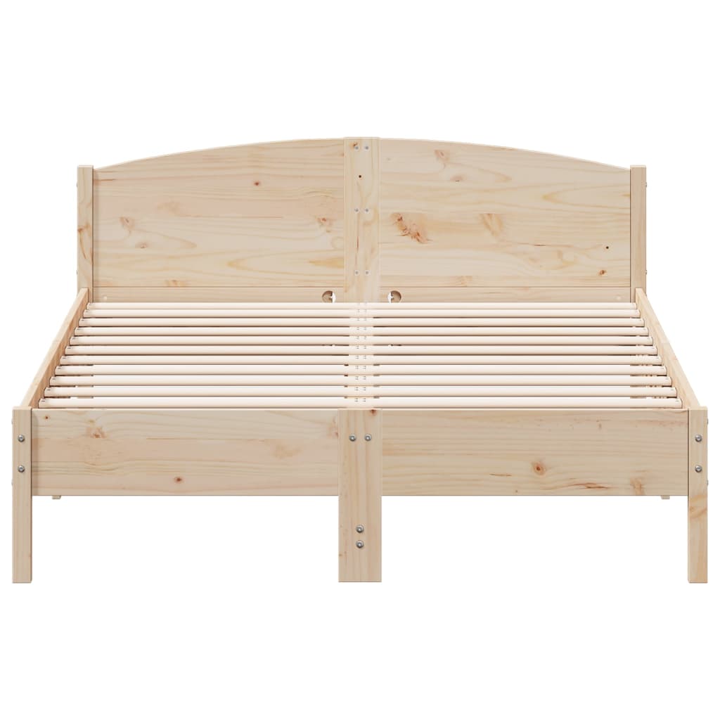 Bed Frame with Headboard 140x200 cm Solid Wood Pine