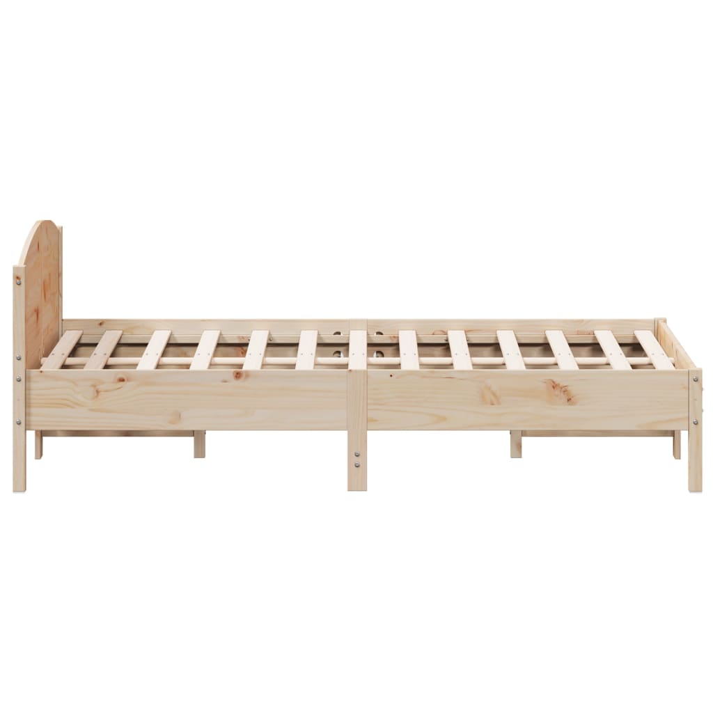 Bed Frame with Headboard 140x200 cm Solid Wood Pine