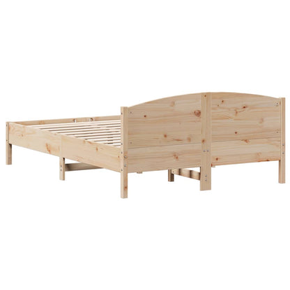 Bed Frame with Headboard 140x200 cm Solid Wood Pine