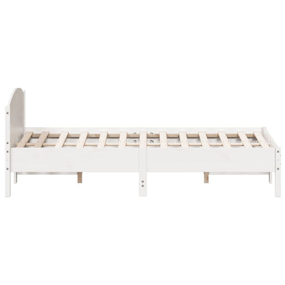 Bed Frame with Headboard White 120x200 cm Solid Wood Pine