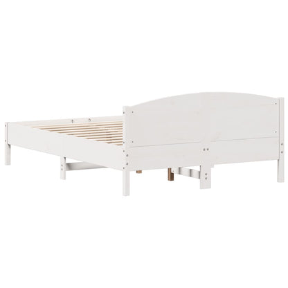 Bed Frame with Headboard White 120x200 cm Solid Wood Pine