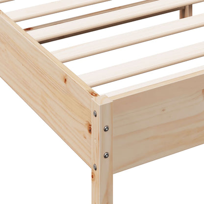 Bed Frame with Headboard 135x190 cm Double Solid Wood Pine