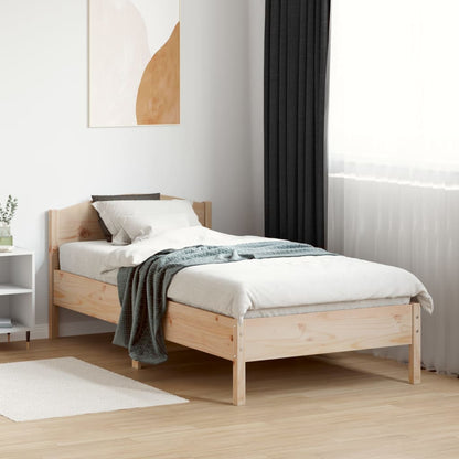 Bed Frame with Headboard 90x190 cm Single Solid Wood Pine