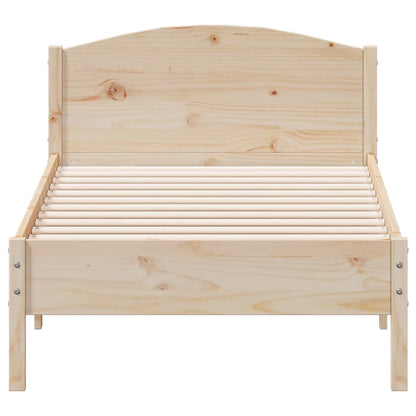 Bed Frame with Headboard 90x190 cm Single Solid Wood Pine