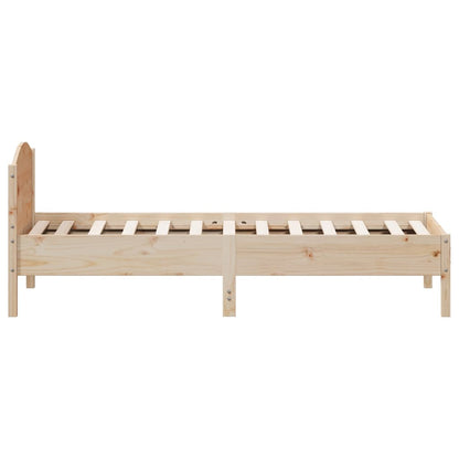 Bed Frame with Headboard 90x190 cm Single Solid Wood Pine