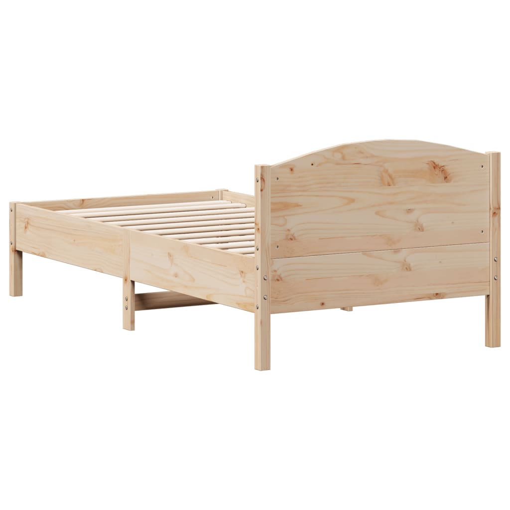 Bed Frame with Headboard 90x190 cm Single Solid Wood Pine