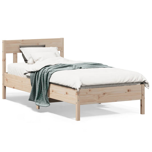 Bed Frame with Headboard 100x200 cm Solid Wood Pine