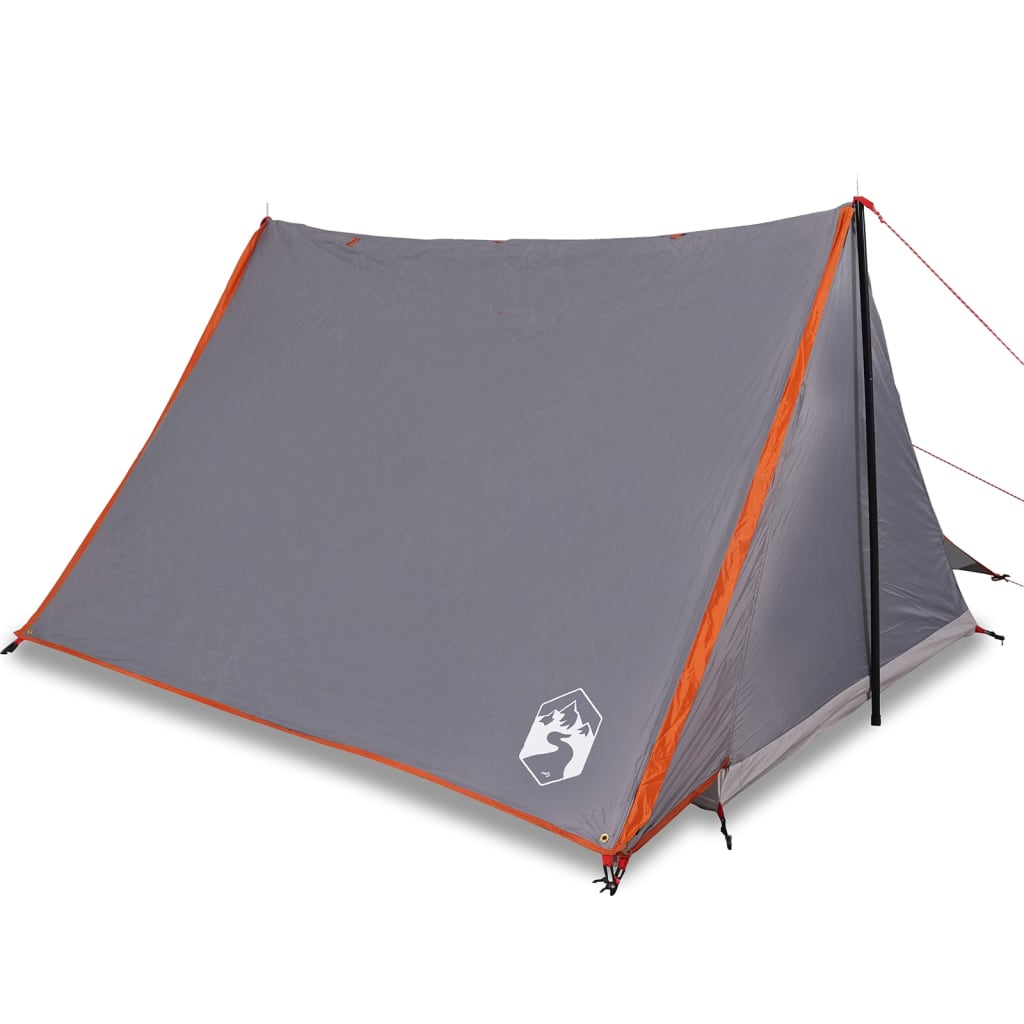 Camping Tent 2-Person Grey and Orange Waterproof