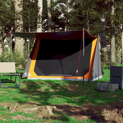 Camping Tent 2-Person Grey and Orange Waterproof