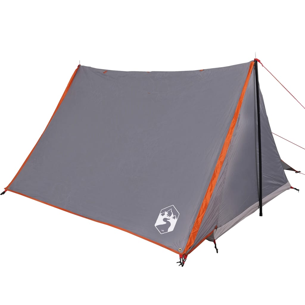 Camping Tent 2-Person Grey and Orange Waterproof