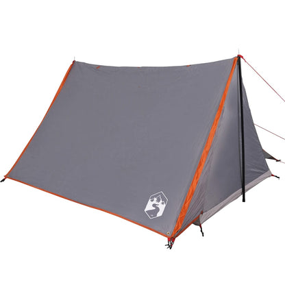 Camping Tent 2-Person Grey and Orange Waterproof