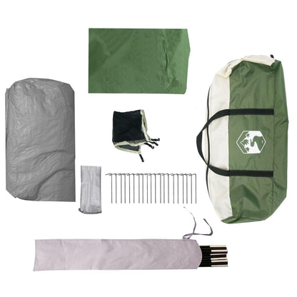 Camping Tent with Porch 4-Person Green Waterproof