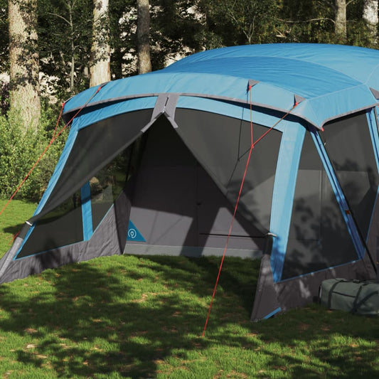 Camping Tent with Porch 4-Person Blue Waterproof