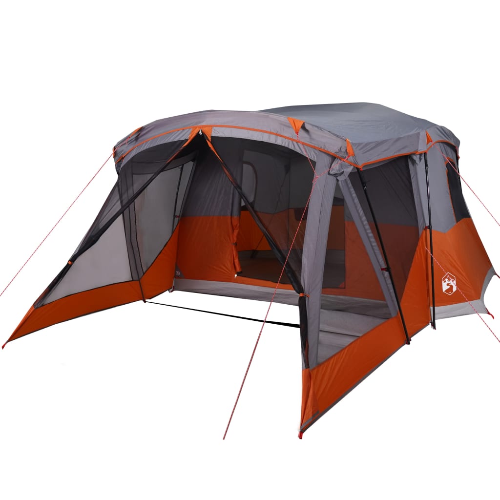 Camping Tent with Porch 4-Person Orange Waterproof