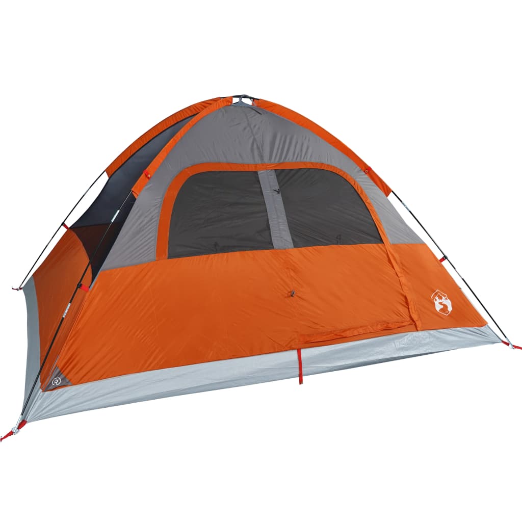 Family Tent Dome 6-Person Orange Waterproof