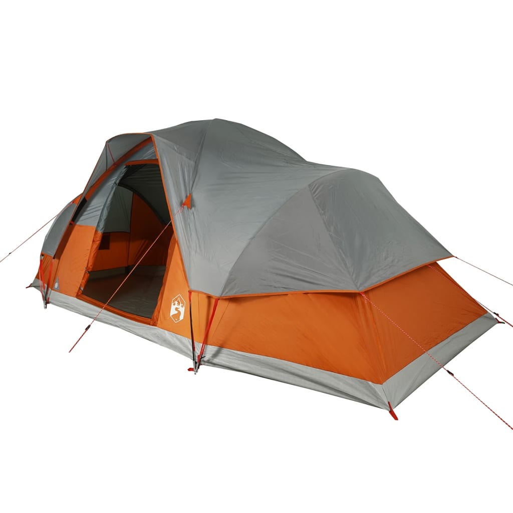 Family Tent Dome 9-Person Orange Waterproof