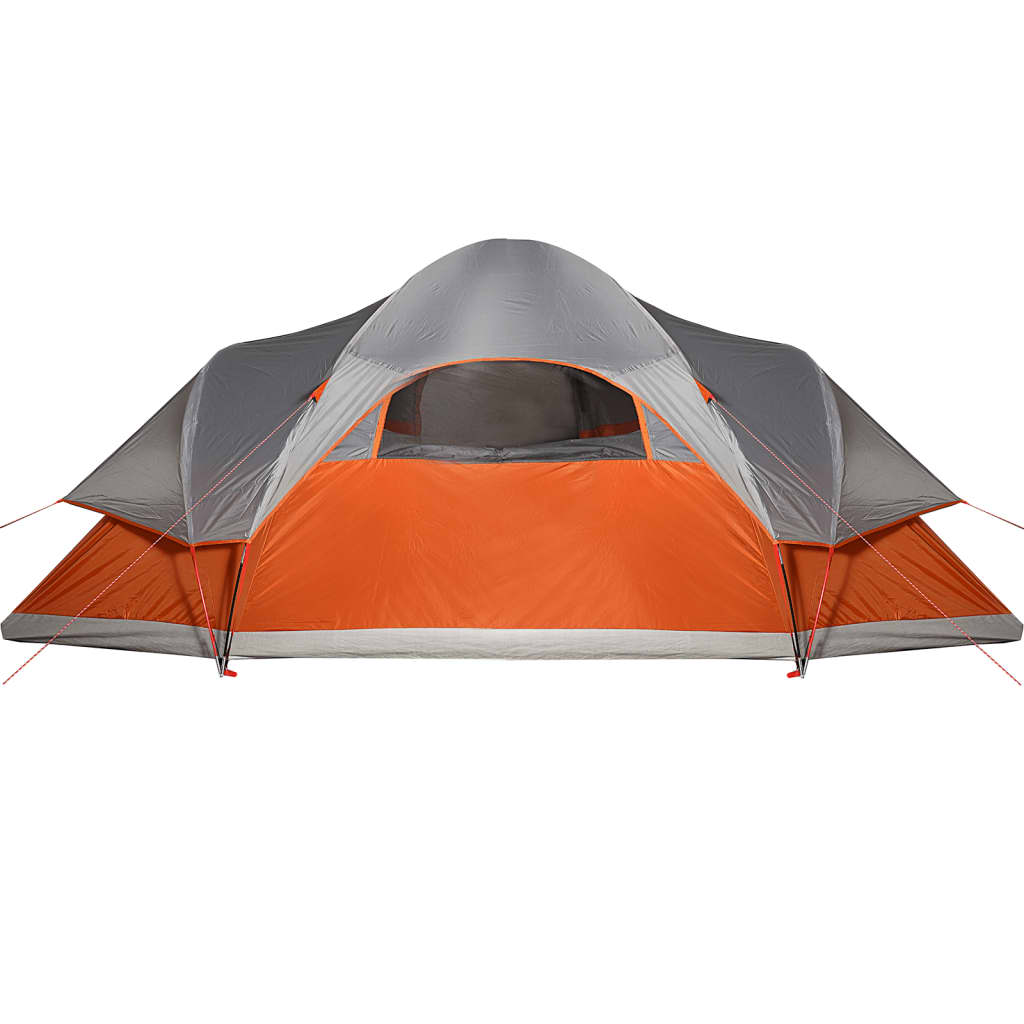 Family Tent Dome 9-Person Orange Waterproof