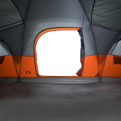 Family Tent Dome 11-Person Grey and Orange Waterproof