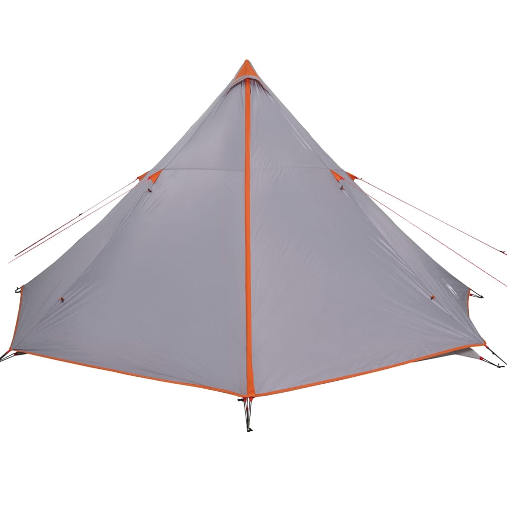 Family Tent Tipi 8-Person Grey and Orange Waterproof