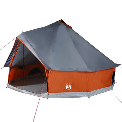 Family Tent Tipi 8-Person Grey and Orange Waterproof