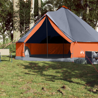 Family Tent Tipi 8-Person Grey and Orange Waterproof