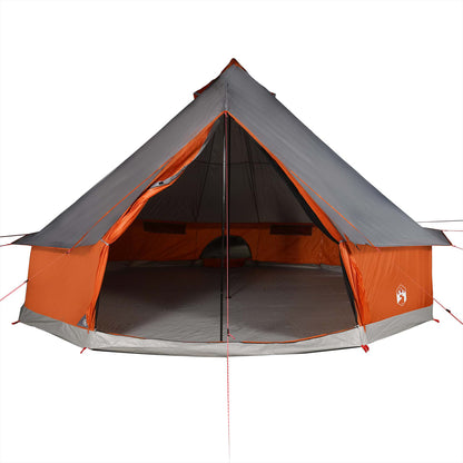 Family Tent Tipi 8-Person Grey and Orange Waterproof