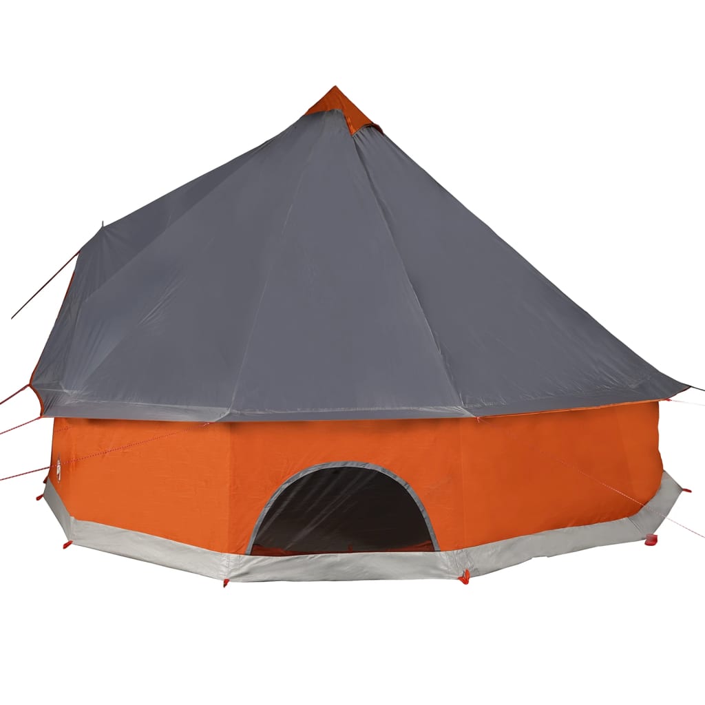 Family Tent Tipi 8-Person Grey and Orange Waterproof