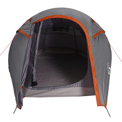 Camping Tent Tunnel 3-Person Grey and Orange Waterproof