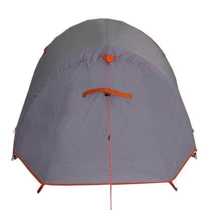 Camping Tent Tunnel 3-Person Grey and Orange Waterproof