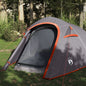 Camping Tent Tunnel 3-Person Grey and Orange Waterproof