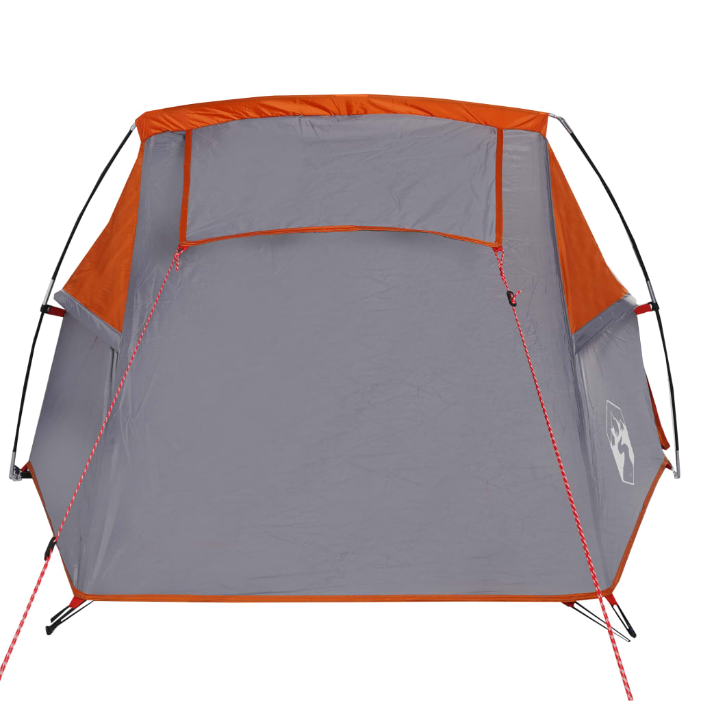 Camping Tent Tunnel 2-Person Grey and Orange Waterproof