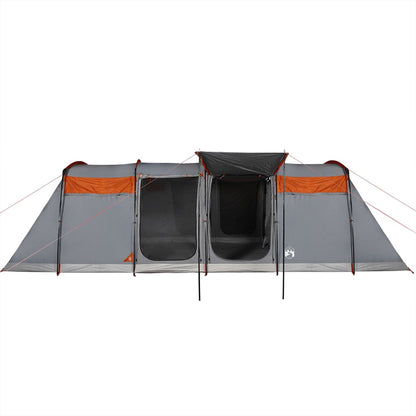 Family Tent Tunnel 8-Person Grey and Orange Waterproof