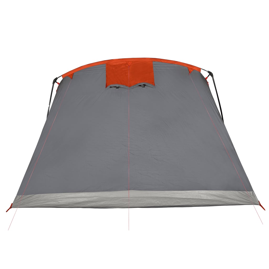 Family Tent Tunnel 8-Person Grey and Orange Waterproof