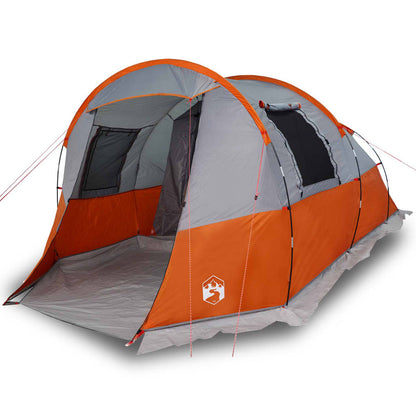 Camping Tent Tunnel 4-Person Grey and Orange Waterproof