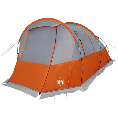 Camping Tent Tunnel 4-Person Grey and Orange Waterproof