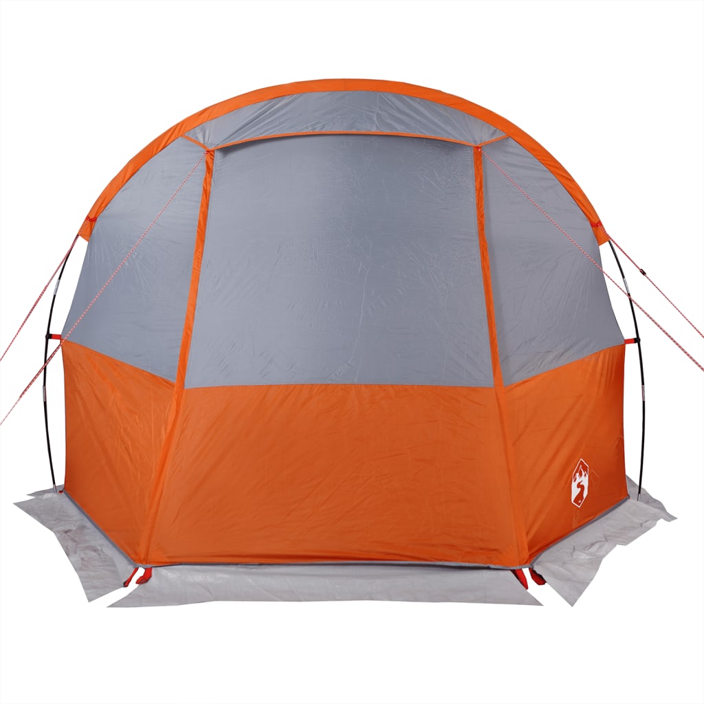 Camping Tent Tunnel 4-Person Grey and Orange Waterproof