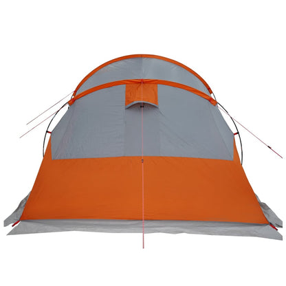 Camping Tent Tunnel 4-Person Grey and Orange Waterproof