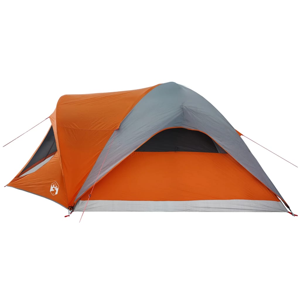 Family Tent Cabin 6-Person Grey and Orange Waterproof